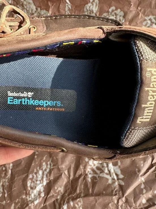 MENS TIMBERLAND LEATHER DOCK SHOES SIZE 10W GREAT SHAPE - Picture 7 of 9